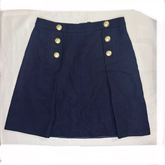 J. Crew Navy Mini Skirt with Gold Buttons - Picture 11 of 11